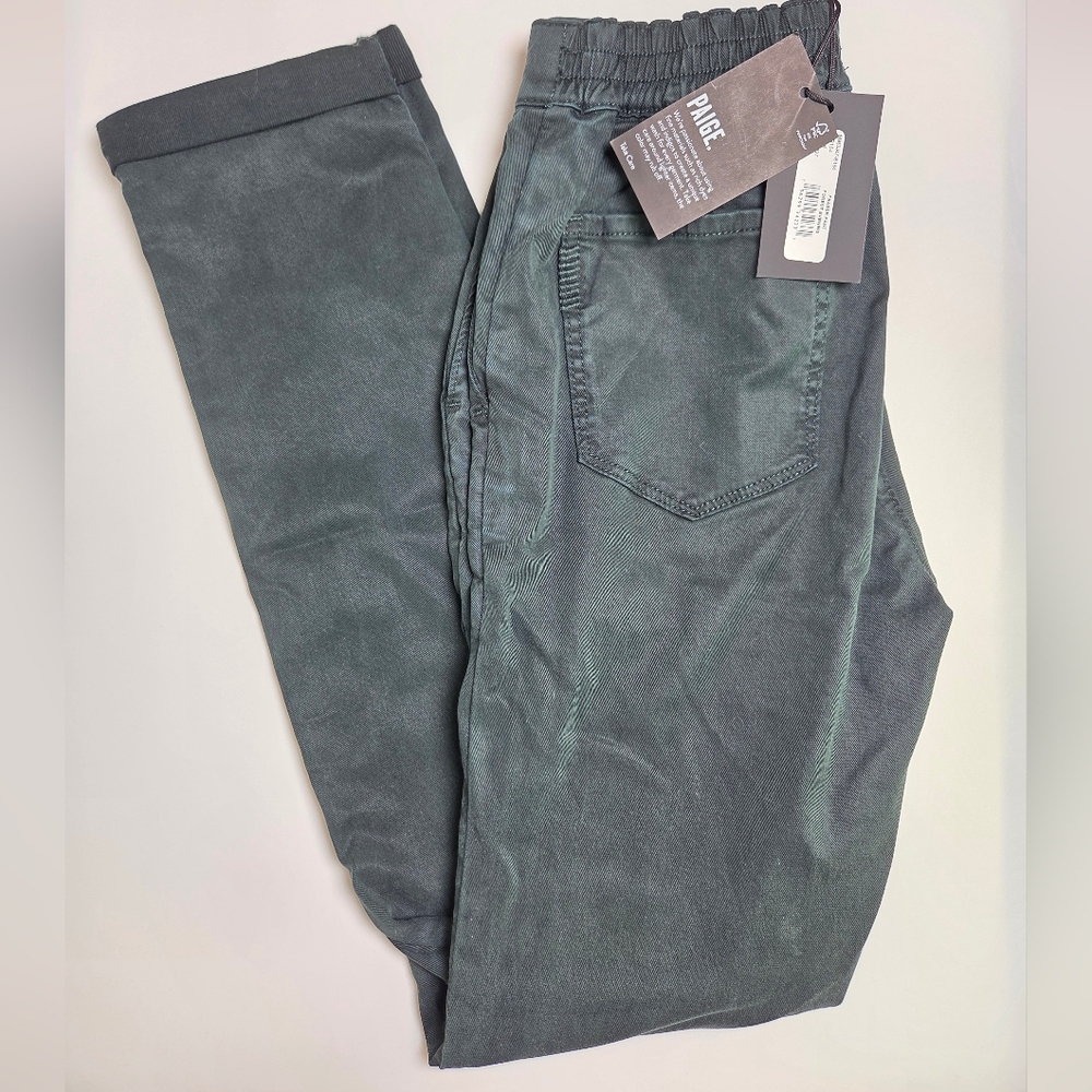 NWT PAIGE Men's Fraser Stretch Twill Cuffed Pants Forest Evening 29 Tencel Blend